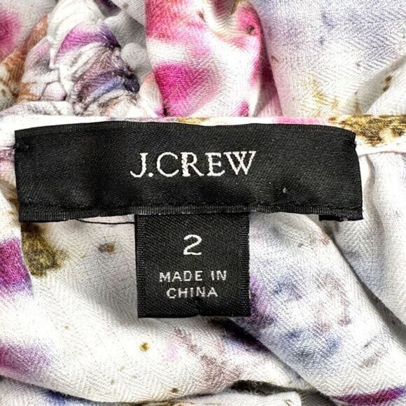 J‎ Crew x Flora Obscura Blouse Cinched-waist Top  Kaleidoscope Floral Size 2 - Picture 14 of 16